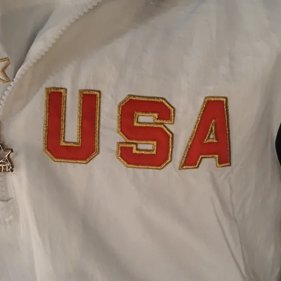 BARSTOOL x Starter Windbreaker USA‎ White Nylon Sz L Jacket RARE NEW